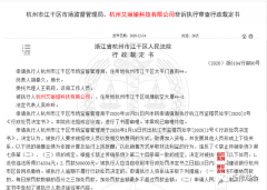 杭州艾丽娅科技公司涉嫌传销被法院强制执行罚没137万多元 涉医美